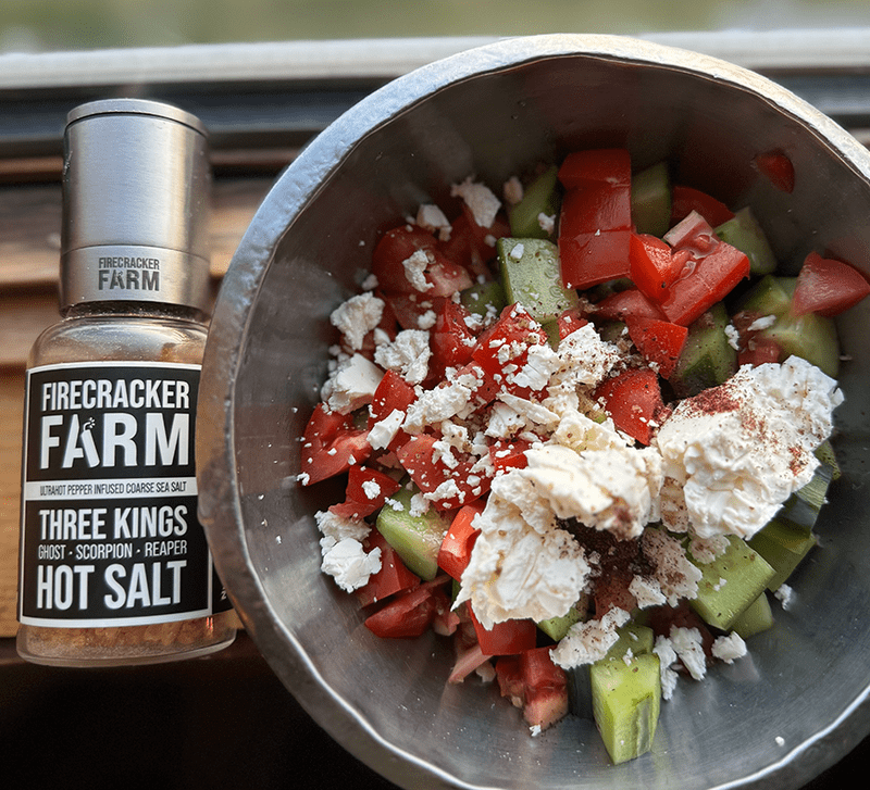 Feta Cucumber Salad - Photos and recipe: Dave Sands Firecracker Farm Recipe Image
