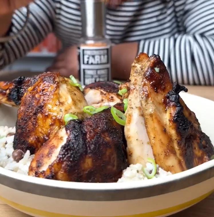 Jerk-Glazed Chicken with Hot Salt