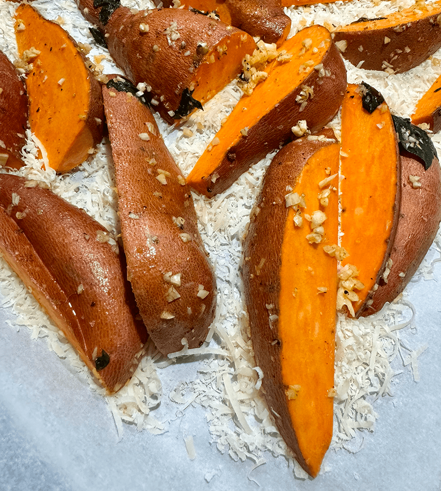 Parmesan Crusted Sweet Potatoes