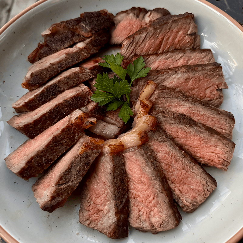 Sous Vide NY Strip Steak - Photos and recipe: Dave Sands Firecracker Farm Recipe Image