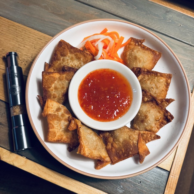 Beef Fried Wontons with Yuzu Hot Salt